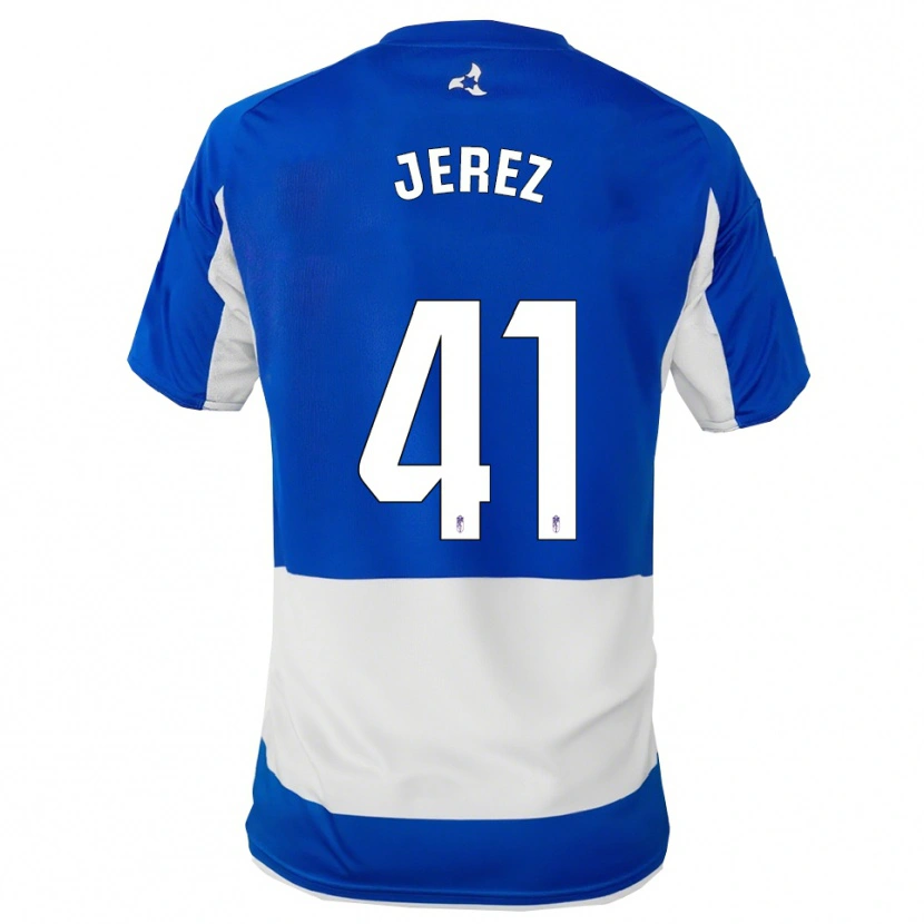 Danxen Kinder Adrián Jerez #41 Blau Weiß Auswärtstrikot Trikot 2025/26 T-Shirt