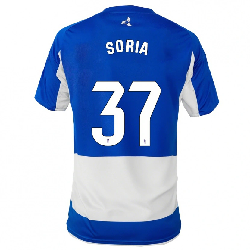 Danxen Kinder Carlos Soria #37 Blau Weiß Auswärtstrikot Trikot 2025/26 T-Shirt
