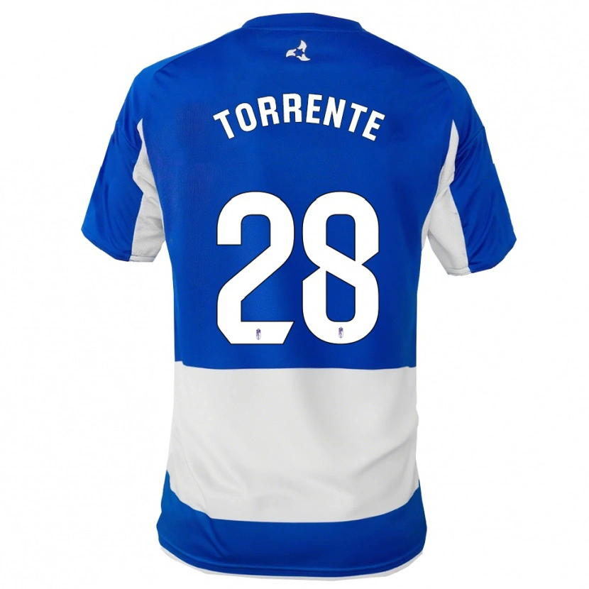 Danxen Kinder Raúl Torrente #28 Blau Weiß Auswärtstrikot Trikot 2025/26 T-Shirt