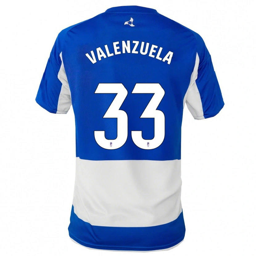 Danxen Kinder Adrián Valenzuela #33 Blau Weiß Auswärtstrikot Trikot 2025/26 T-Shirt