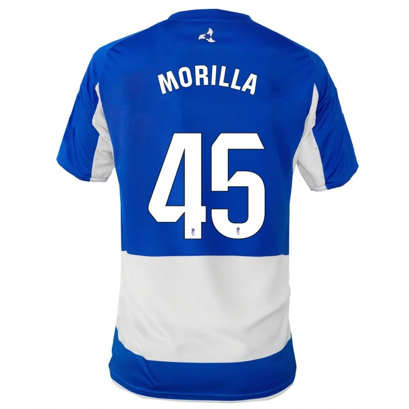 Danxen Kinder David Morilla #45 Blau Weiß Auswärtstrikot Trikot 2025/26 T-Shirt
