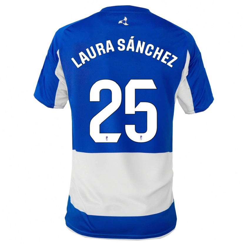 Danxen Kinder Laura Sánchez Comuñas #25 Blau Weiß Auswärtstrikot Trikot 2025/26 T-Shirt