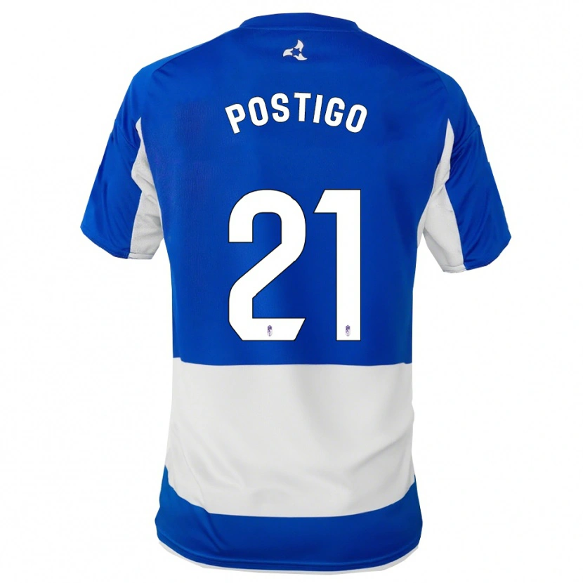 Danxen Kinder Cristina Postigo Martín #21 Blau Weiß Auswärtstrikot Trikot 2025/26 T-Shirt