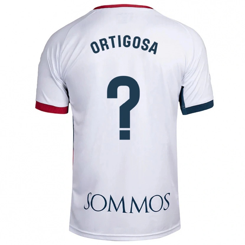 Danxen Kinder Aritz Ortigosa #0 Weiß Rot Auswärtstrikot Trikot 2025/26 T-Shirt
