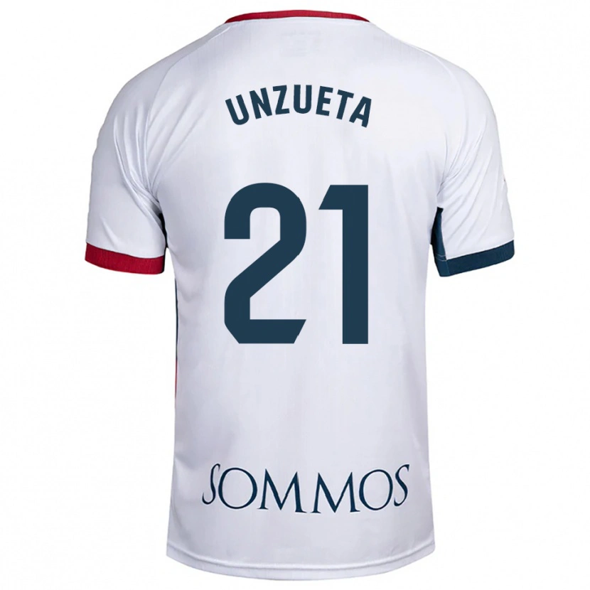 Danxen Kinder Iker Unzueta #21 Weiß Rot Auswärtstrikot Trikot 2025/26 T-Shirt