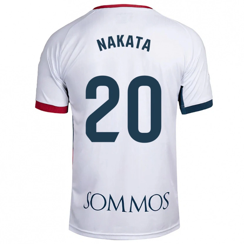 Danxen Kinder Yuki Nakata #20 Weiß Rot Auswärtstrikot Trikot 2025/26 T-Shirt