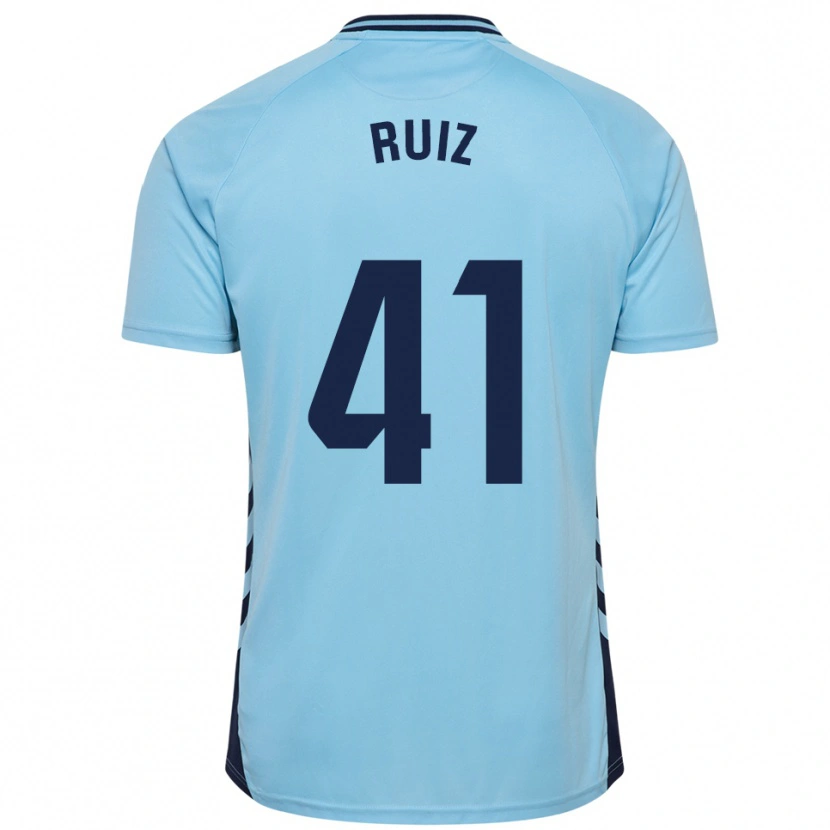 Danxen Kinder Sergio Ruiz #41 Himmelblau Auswärtstrikot Trikot 2025/26 T-Shirt