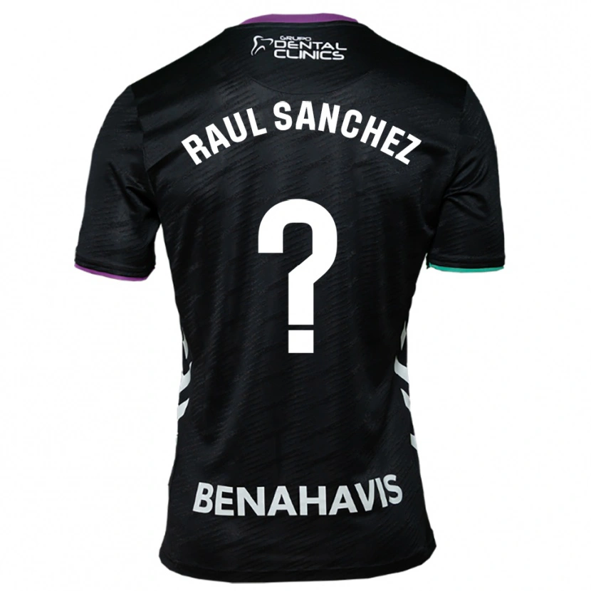 Danxen Kinder Raul Sánchez #0 Schwarz Lila Grün Auswärtstrikot Trikot 2025/26 T-Shirt