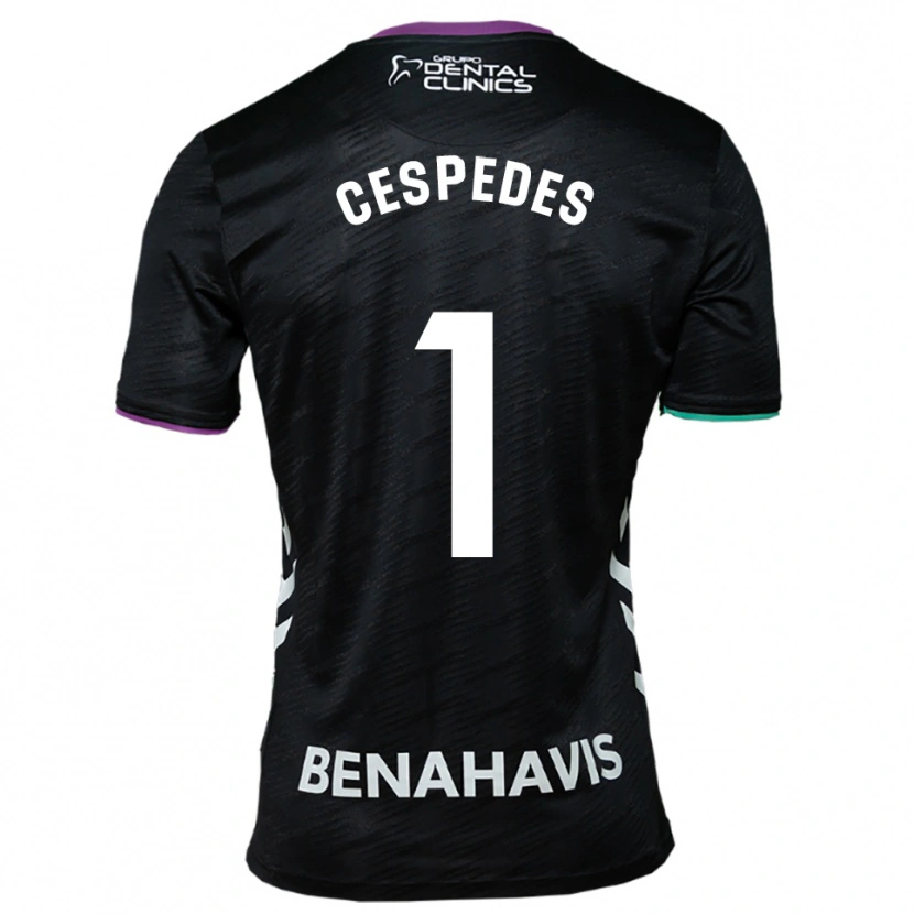 Danxen Kinder Andrés Céspedes #1 Schwarz Lila Grün Auswärtstrikot Trikot 2025/26 T-Shirt