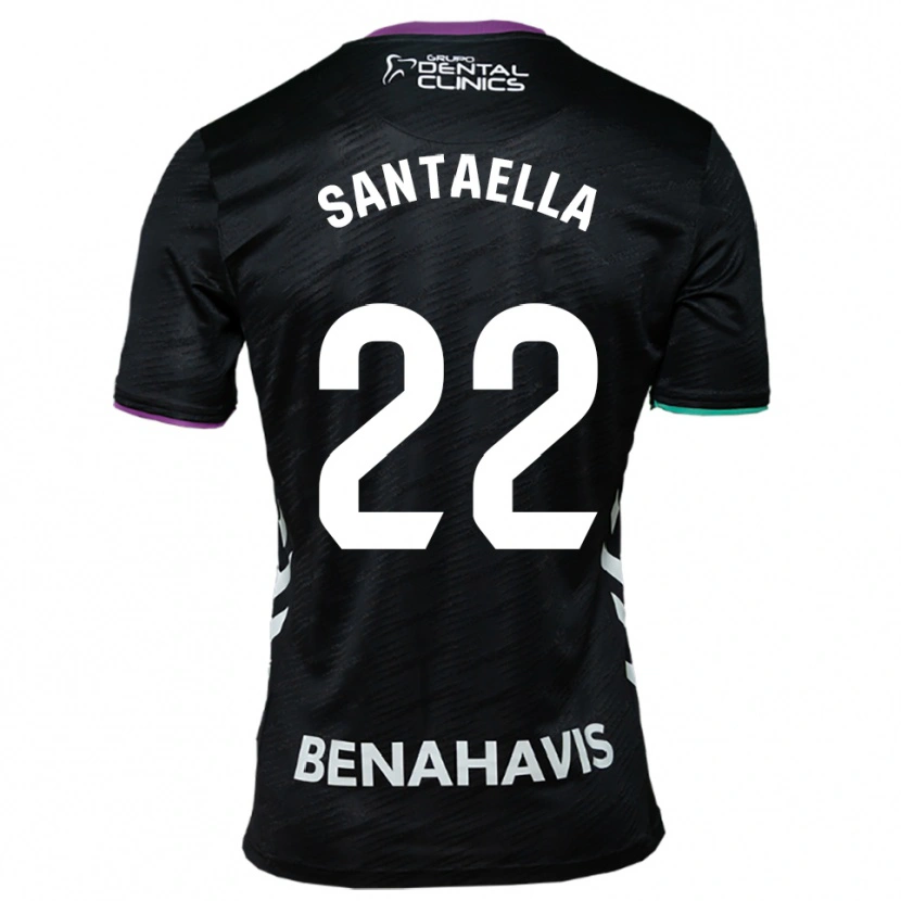 Danxen Kinder Miguel Santaella #22 Schwarz Lila Grün Auswärtstrikot Trikot 2025/26 T-Shirt