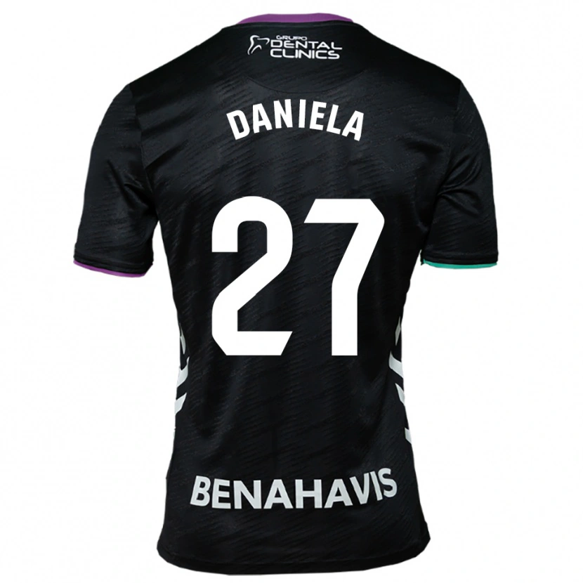Danxen Kinder Daniela Sáenz Parra #27 Schwarz Lila Grün Auswärtstrikot Trikot 2025/26 T-Shirt