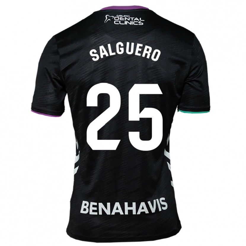 Danxen Kinder Ismael Salguero #25 Schwarz Lila Grün Auswärtstrikot Trikot 2025/26 T-Shirt