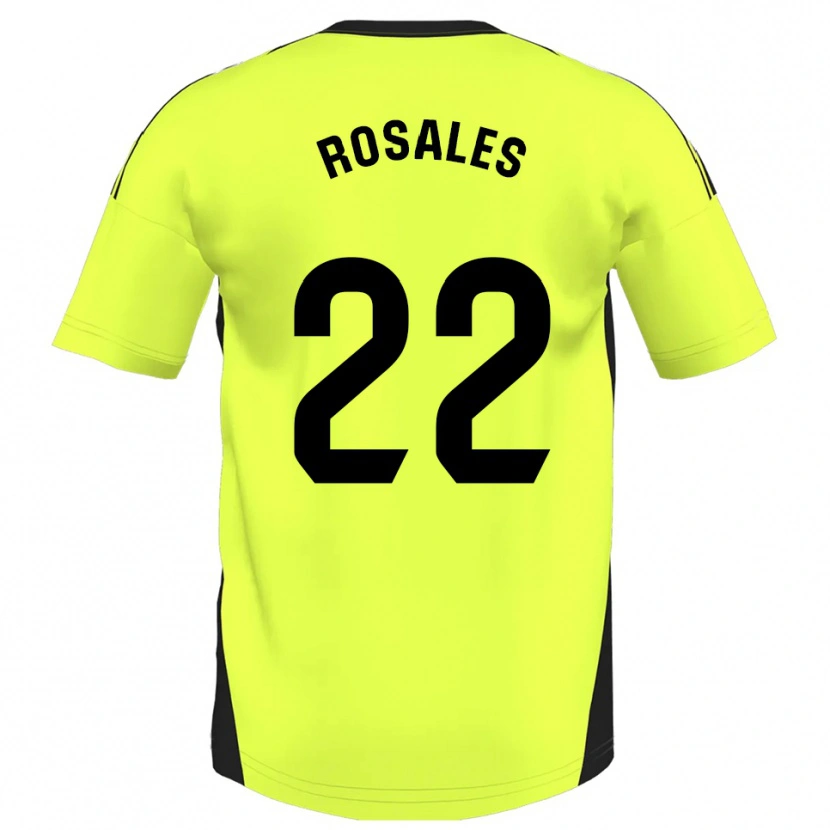 Danxen Kinder Diego Rosales #22 Fluoreszierendes Gelb Auswärtstrikot Trikot 2025/26 T-Shirt