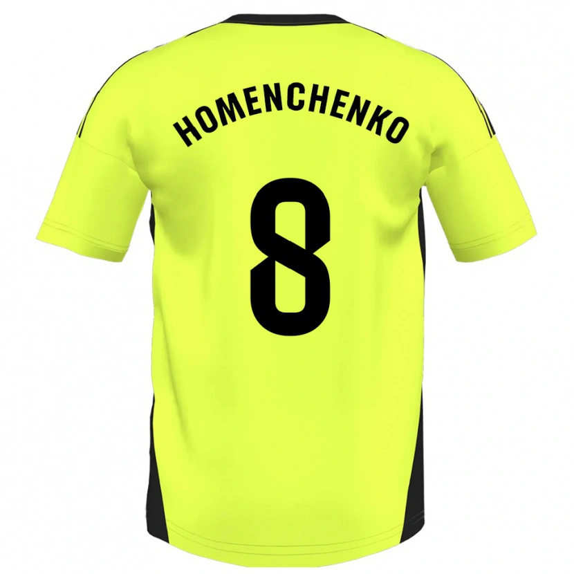 Danxen Kinder Santiago Homenchenko #8 Fluoreszierendes Gelb Auswärtstrikot Trikot 2025/26 T-Shirt