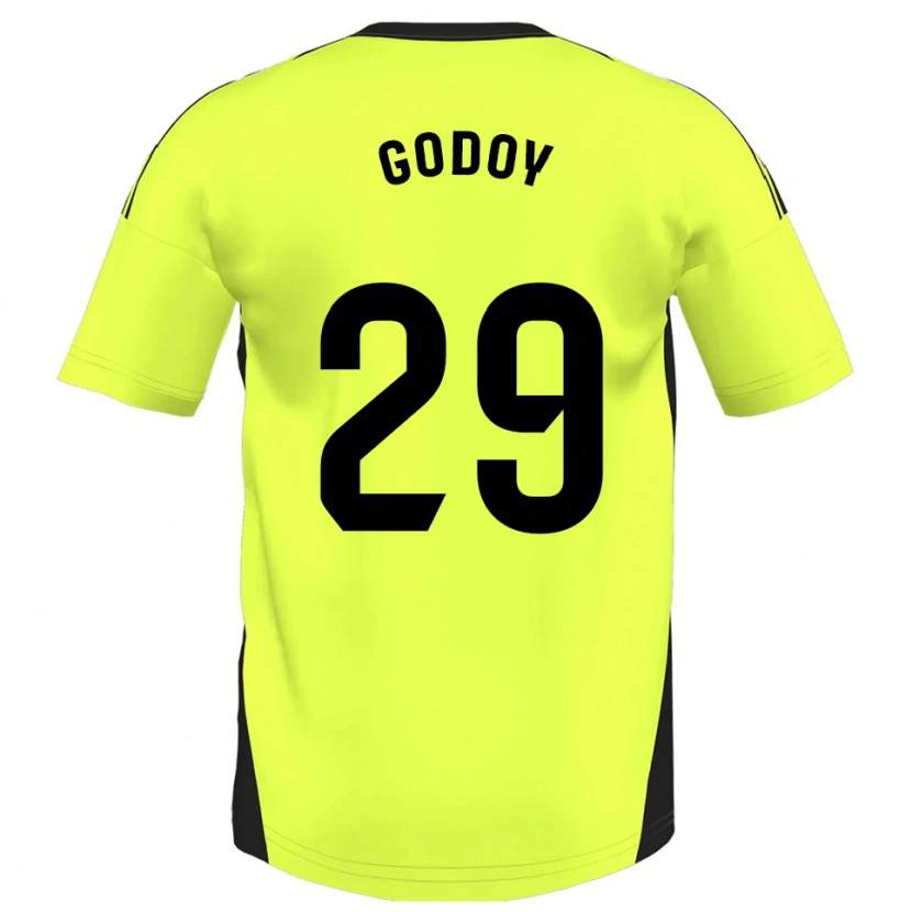 Danxen Kinder Alan Godoy #29 Fluoreszierendes Gelb Auswärtstrikot Trikot 2025/26 T-Shirt