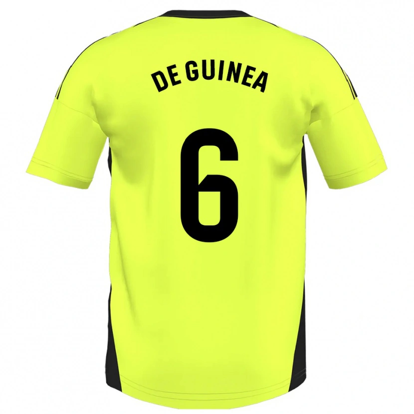 Danxen Kinder Asier Ortiz De Guinea #6 Fluoreszierendes Gelb Auswärtstrikot Trikot 2025/26 T-Shirt