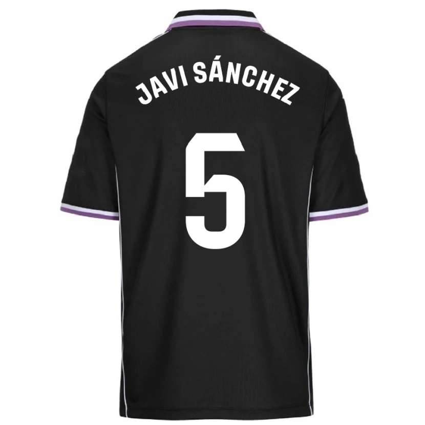 Danxen Kinder Javi Sánchez #5 Lila Schwarz Auswärtstrikot Trikot 2025/26 T-Shirt