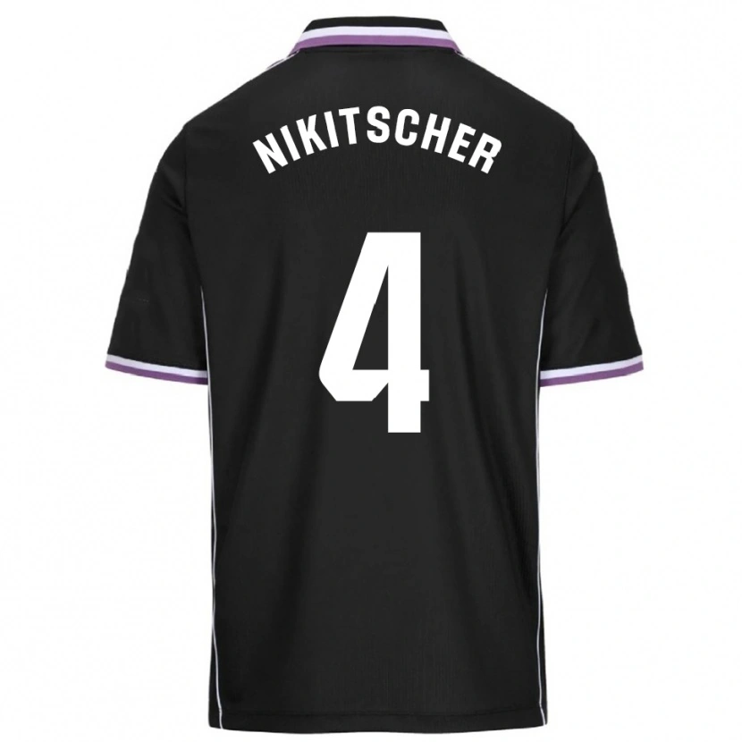 Danxen Kinder Tamás Nikitscher #4 Lila Schwarz Auswärtstrikot Trikot 2025/26 T-Shirt