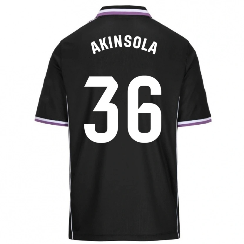 Danxen Kinder Tunde Akinsola #36 Lila Schwarz Auswärtstrikot Trikot 2025/26 T-Shirt
