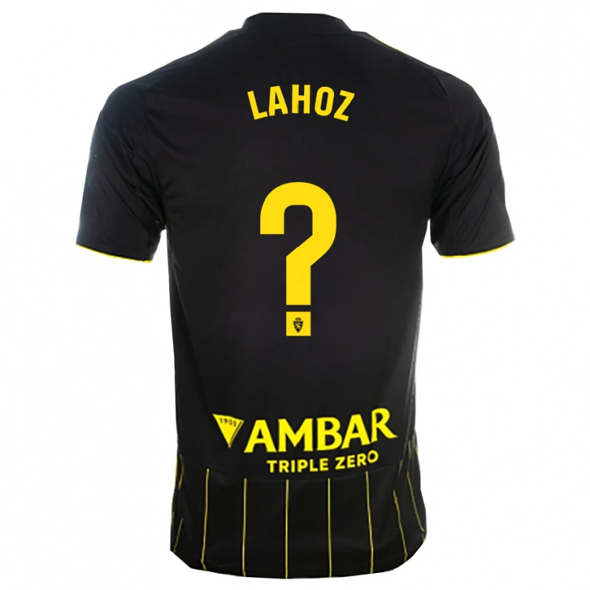 Danxen Kinder Álvaro Lahoz #0 Schwarz Gelb Auswärtstrikot Trikot 2025/26 T-Shirt