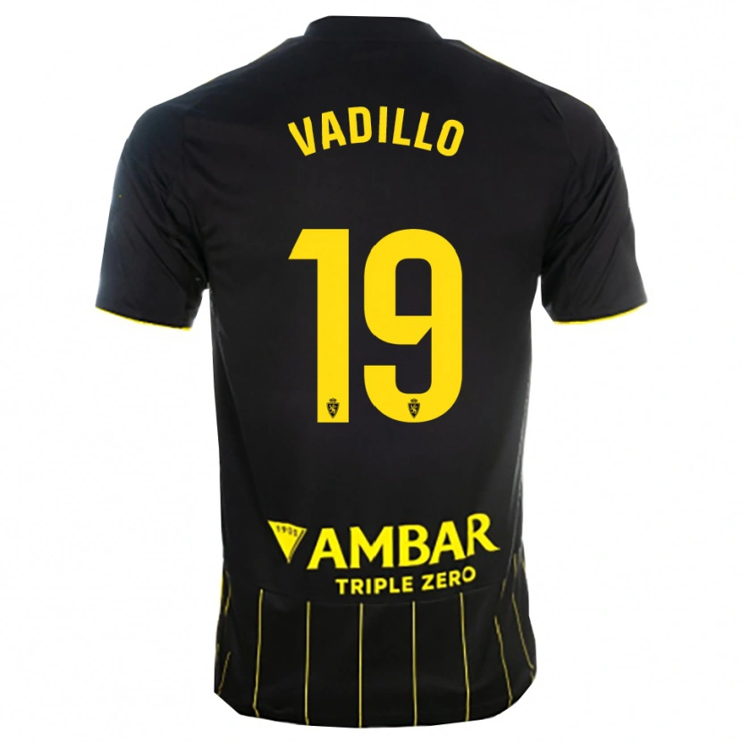 Danxen Kinder Iker Vadillo #19 Schwarz Gelb Auswärtstrikot Trikot 2025/26 T-Shirt