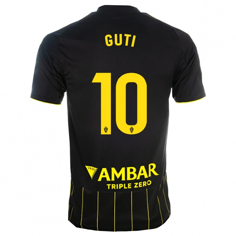 Danxen Kinder Raúl Guti #10 Schwarz Gelb Auswärtstrikot Trikot 2025/26 T-Shirt
