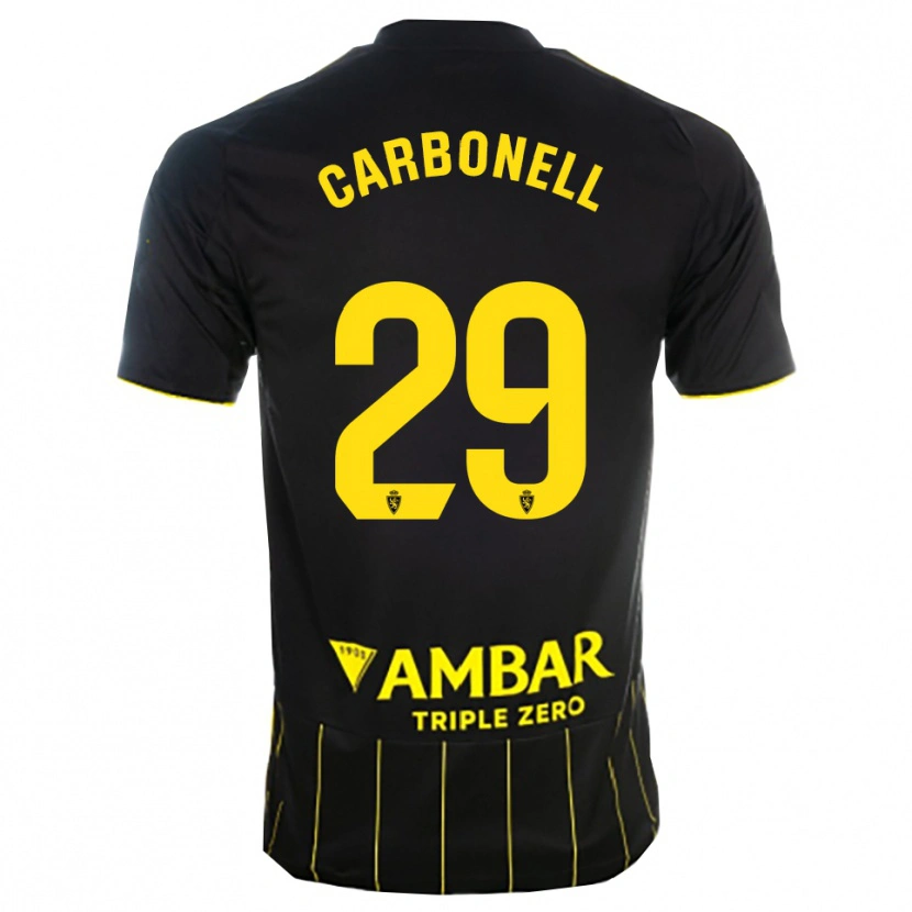 Danxen Kinder Luis Carbonell #29 Schwarz Gelb Auswärtstrikot Trikot 2025/26 T-Shirt