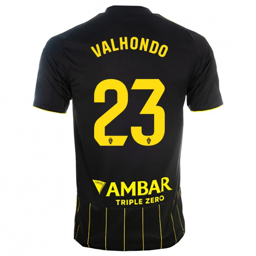 Danxen Kinder Marcos Valhondo #23 Schwarz Gelb Auswärtstrikot Trikot 2025/26 T-Shirt