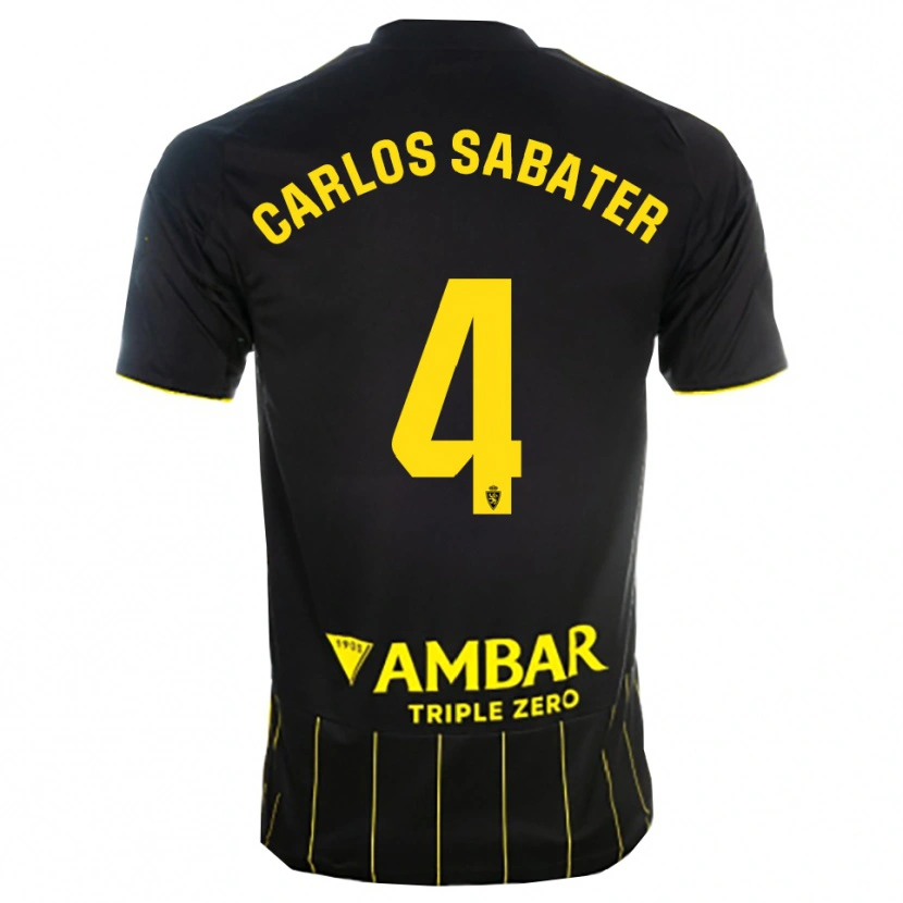 Danxen Kinder Juan Carlos Sabater #4 Schwarz Gelb Auswärtstrikot Trikot 2025/26 T-Shirt