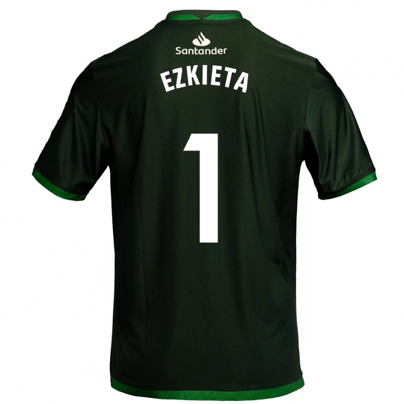 Danxen Kinder Jokin Ezkieta #1 Dunkelgrün Auswärtstrikot Trikot 2025/26 T-Shirt