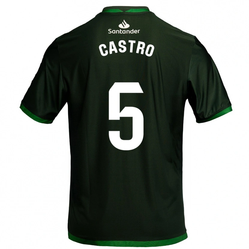 Danxen Kinder Javi Castro #5 Dunkelgrün Auswärtstrikot Trikot 2025/26 T-Shirt