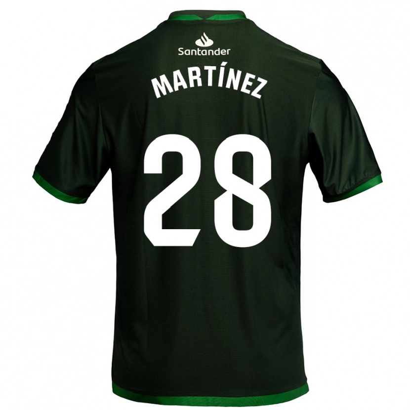 Danxen Kinder Sergio Martínez #28 Dunkelgrün Auswärtstrikot Trikot 2025/26 T-Shirt