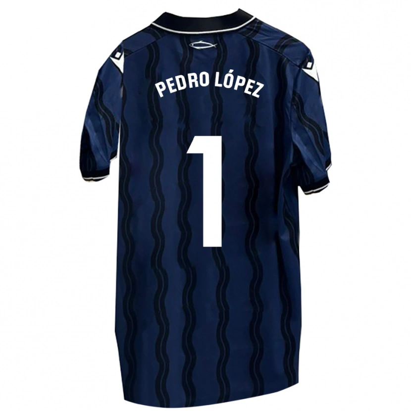 Danxen Kinder Pedro López #1 Dunkelblau Schwarz Auswärtstrikot Trikot 2025/26 T-Shirt