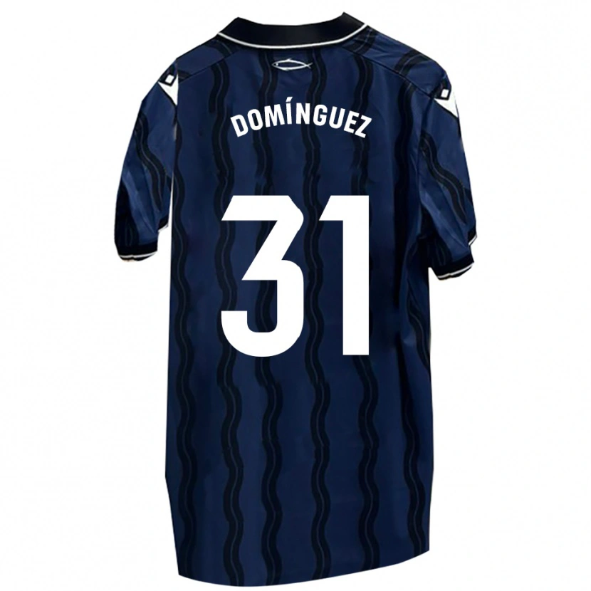 Danxen Kinder Curro Domínguez #31 Dunkelblau Schwarz Auswärtstrikot Trikot 2025/26 T-Shirt