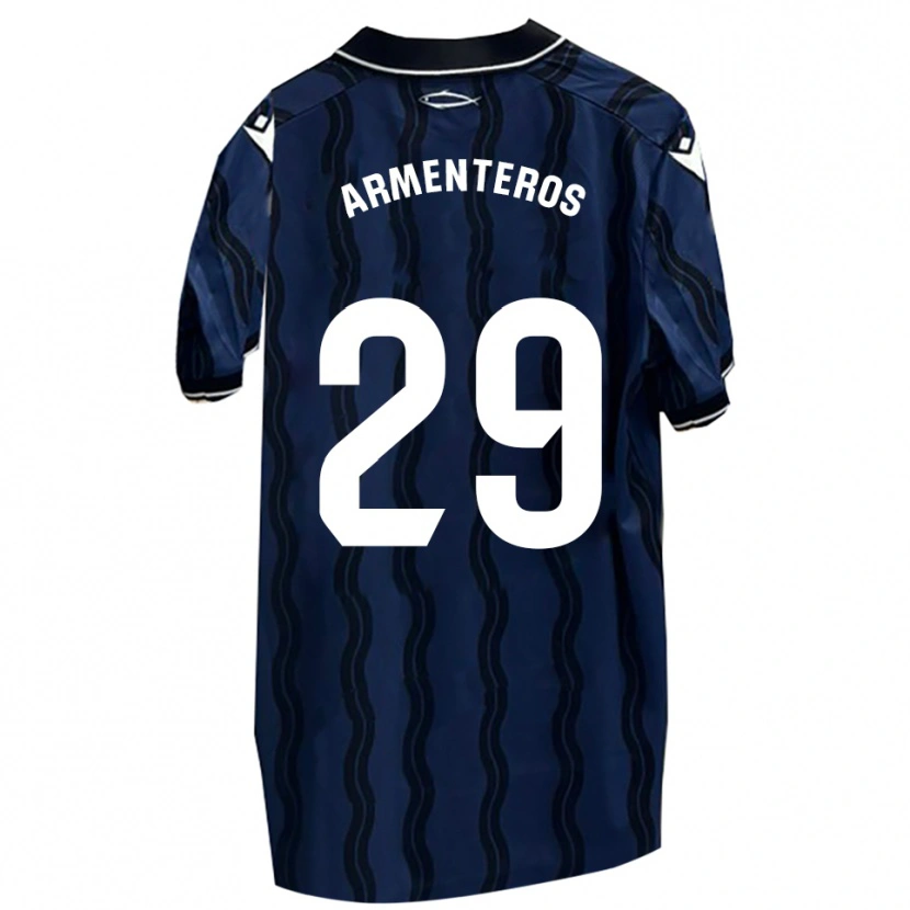 Danxen Kinder Víctor Armenteros #29 Dunkelblau Schwarz Auswärtstrikot Trikot 2025/26 T-Shirt