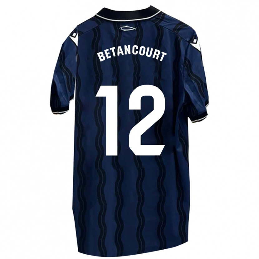 Danxen Kinder Arick Betancourt #12 Dunkelblau Schwarz Auswärtstrikot Trikot 2025/26 T-Shirt