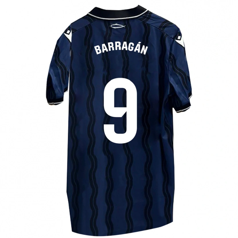 Danxen Kinder Juan Barragán #9 Dunkelblau Schwarz Auswärtstrikot Trikot 2025/26 T-Shirt