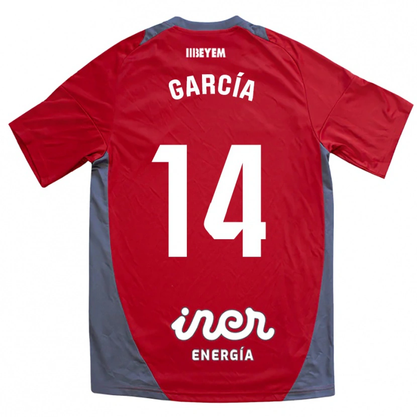 Danxen Kinder Jon García #14 Rot Grau Auswärtstrikot Trikot 2025/26 T-Shirt