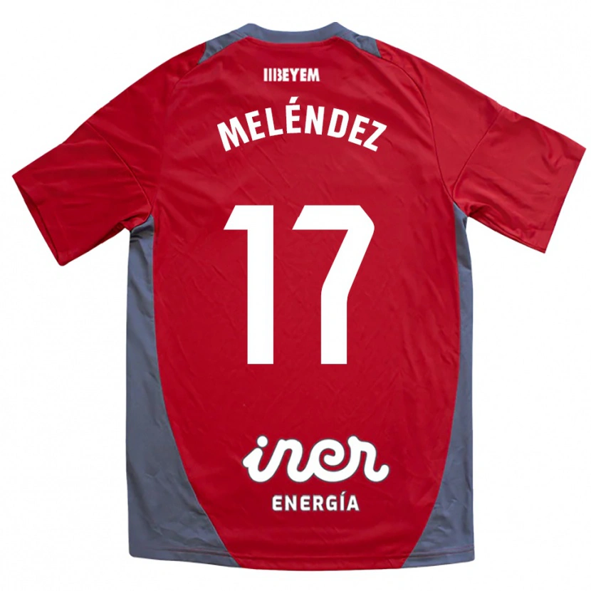 Danxen Kinder Ale Meléndez #17 Rot Grau Auswärtstrikot Trikot 2025/26 T-Shirt