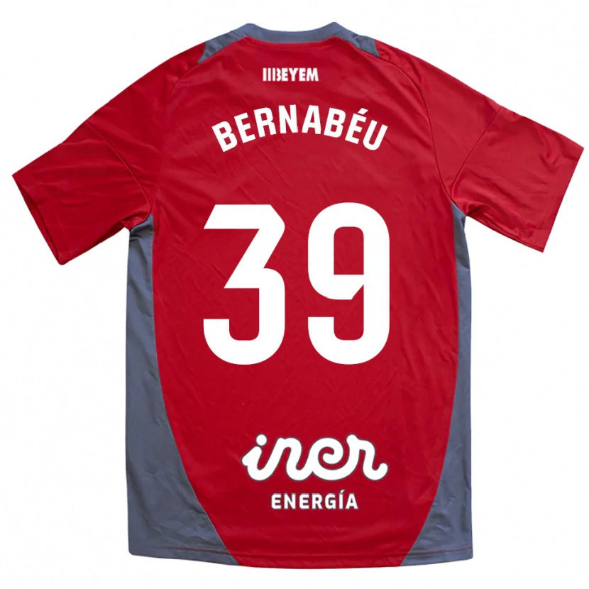 Danxen Kinder Dani Bernabéu #39 Rot Grau Auswärtstrikot Trikot 2025/26 T-Shirt