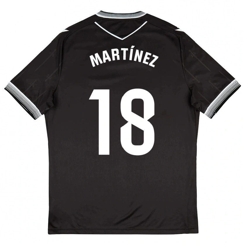 Danxen Kinder Brais Martínez #18 Schwarz Weiß Auswärtstrikot Trikot 2025/26 T-Shirt