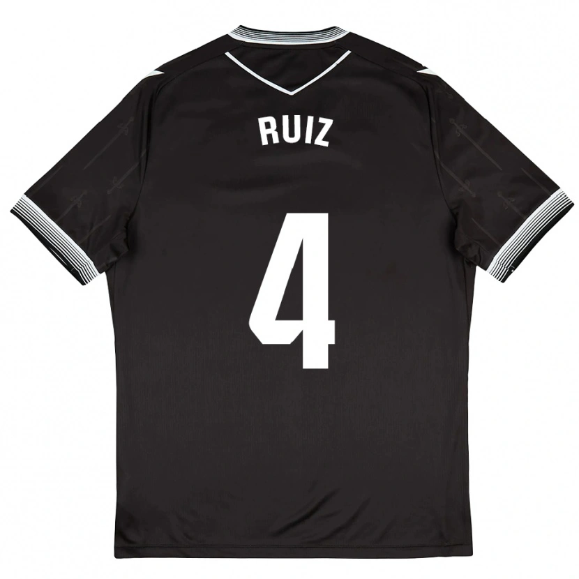 Danxen Kinder Dani Ruiz #4 Schwarz Weiß Auswärtstrikot Trikot 2025/26 T-Shirt
