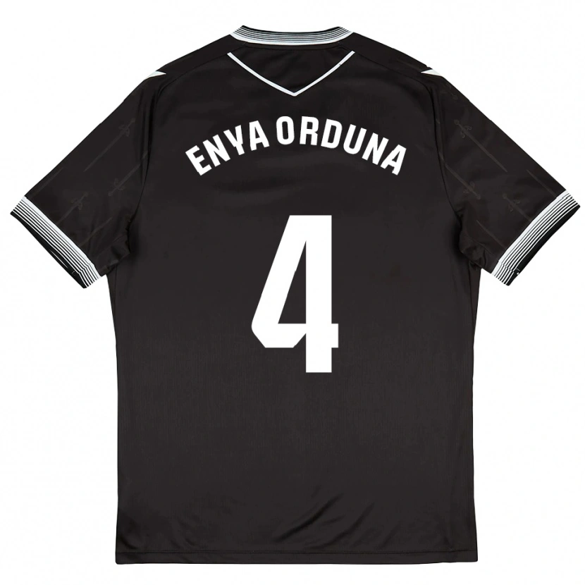 Danxen Kinder Enya Orduna #4 Schwarz Weiß Auswärtstrikot Trikot 2025/26 T-Shirt