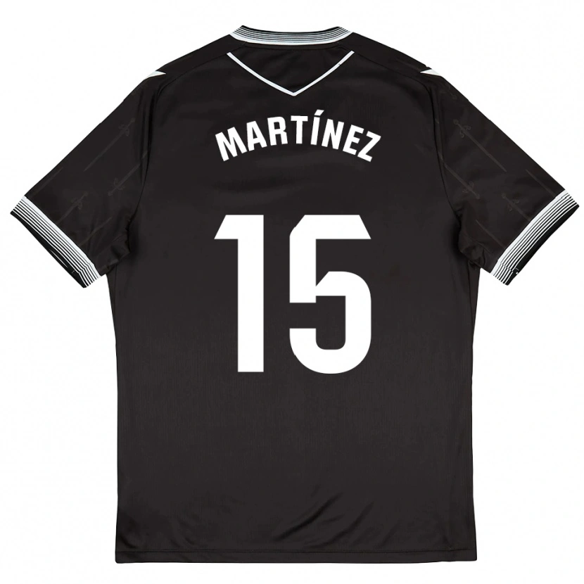 Danxen Kinder Iván Martínez #15 Schwarz Weiß Auswärtstrikot Trikot 2025/26 T-Shirt