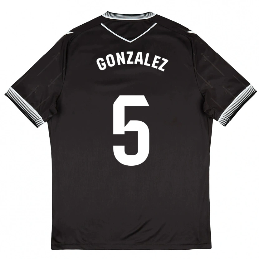 Danxen Kinder Sergio González #5 Schwarz Weiß Auswärtstrikot Trikot 2025/26 T-Shirt