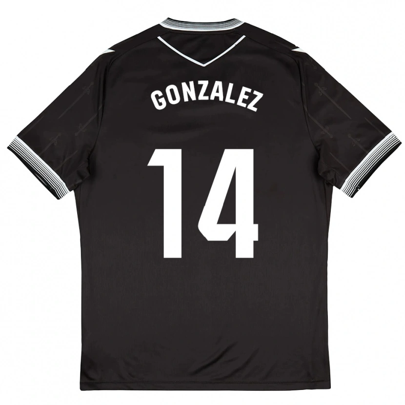 Danxen Kinder David González #14 Schwarz Weiß Auswärtstrikot Trikot 2025/26 T-Shirt