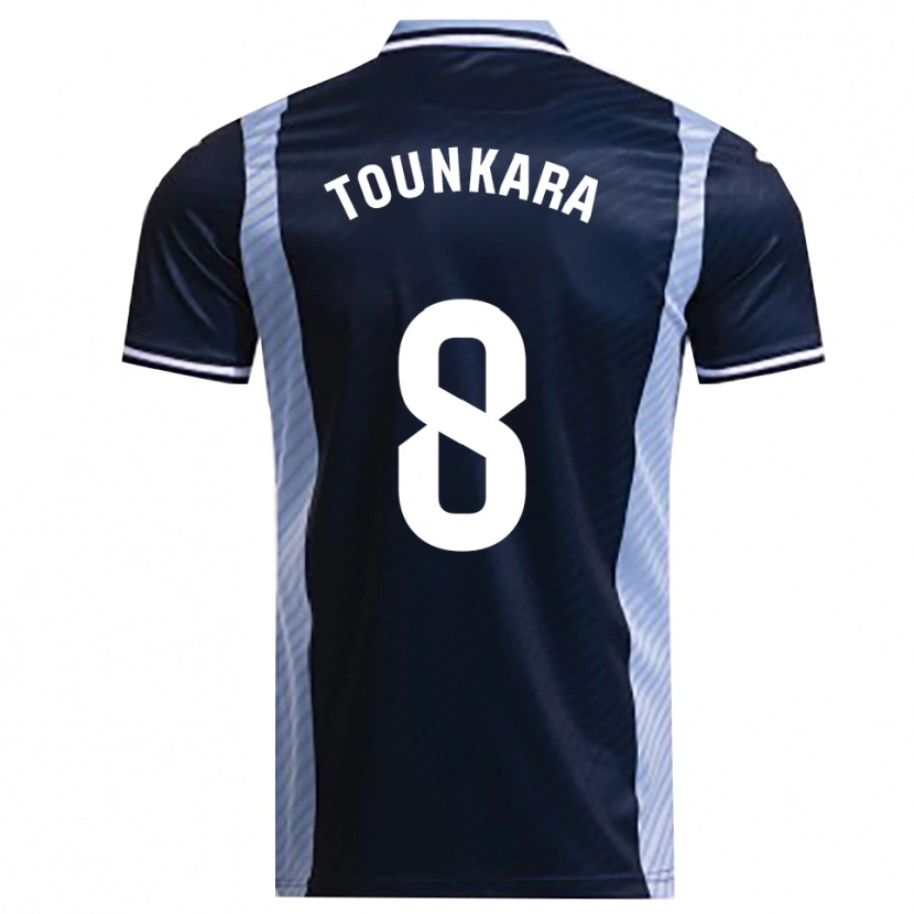Danxen Kinder Ntji Tounkara #8 Marine Himmelblau Auswärtstrikot Trikot 2025/26 T-Shirt