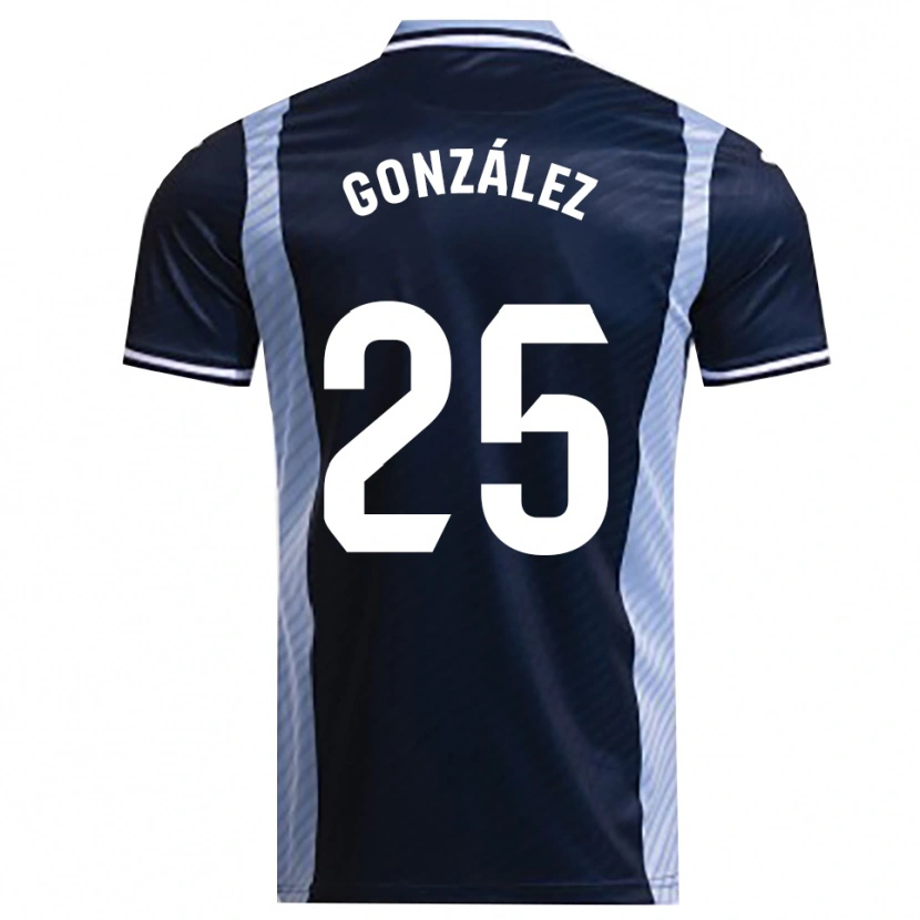 Danxen Kinder Dani González #25 Marine Himmelblau Auswärtstrikot Trikot 2025/26 T-Shirt