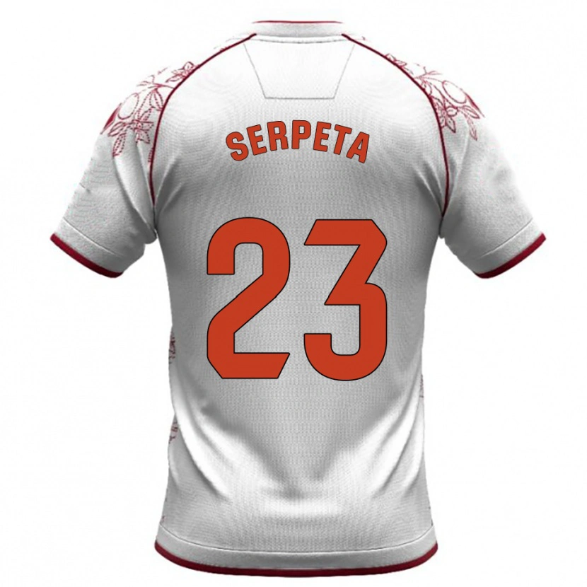 Danxen Kinder Serpeta #23 Weiß Burgunderrot Auswärtstrikot Trikot 2025/26 T-Shirt