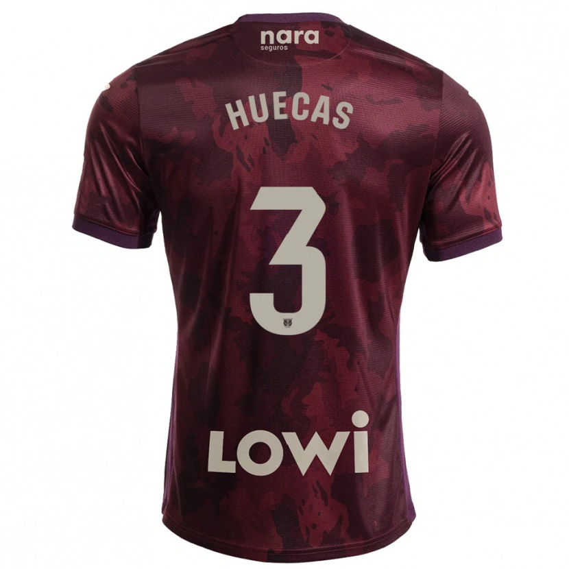 Danxen Kinder Sergio Huecas #3 Burgunderrot Weiß Auswärtstrikot Trikot 2025/26 T-Shirt